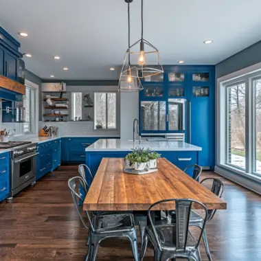 blue cabinets kitchen 1