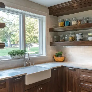 dark walnut kitchen cabinets 1